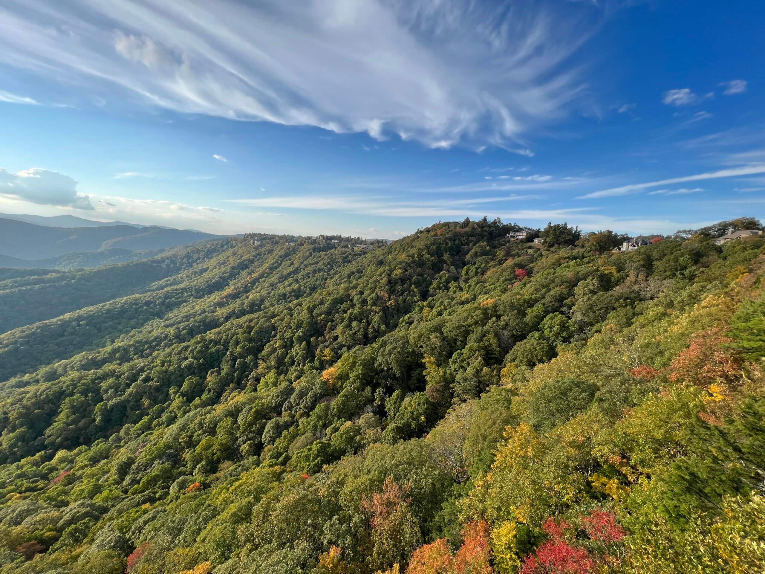 View of the Appalachain Mountains from The Blowing Rock in Blowing Rock, NC.