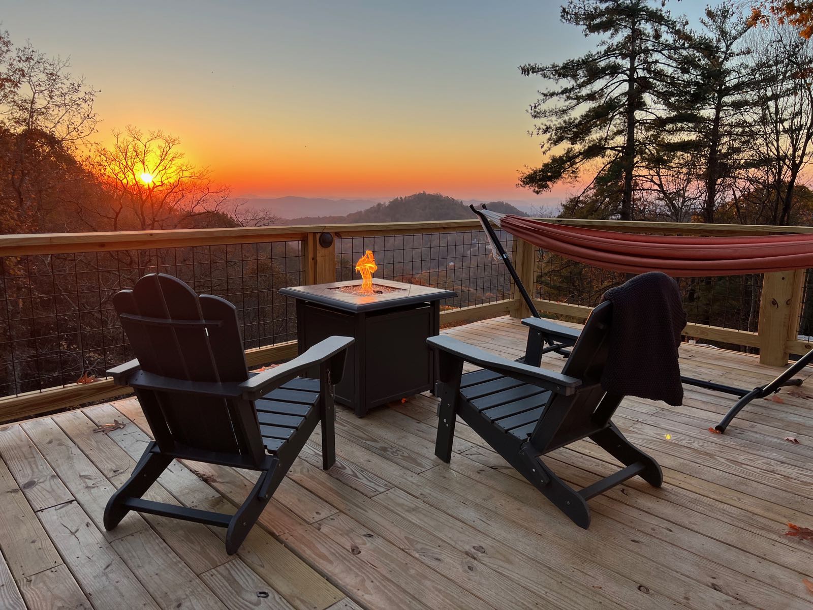 Geodesic dome with mountain views at sunset in Blowing Rock, North Carolina