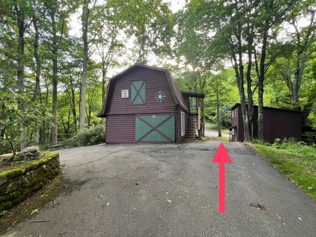 Keep to the right of the barn.
