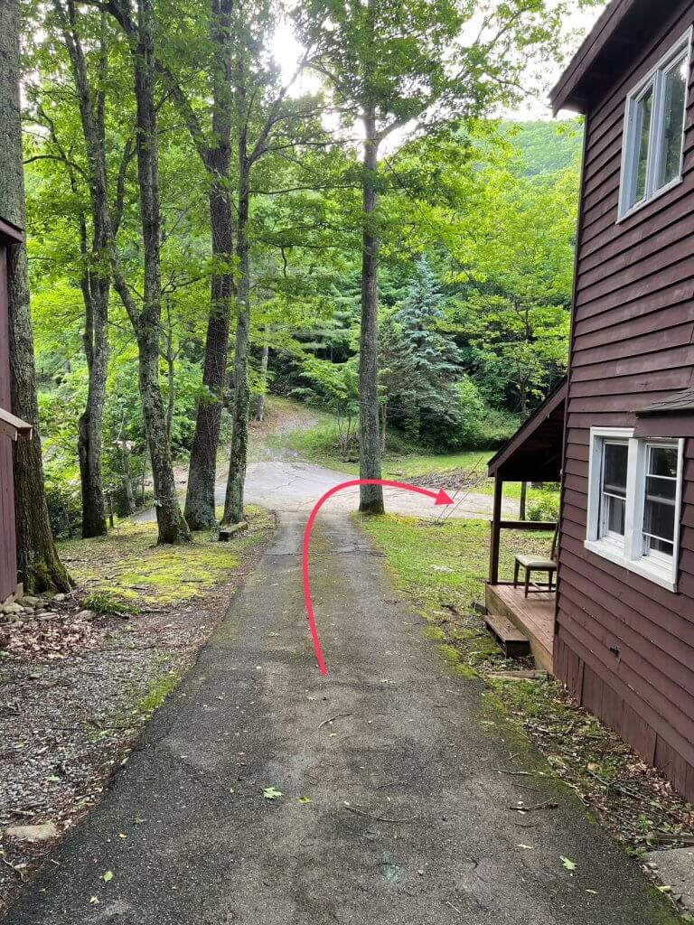 Keep straight past the barn.