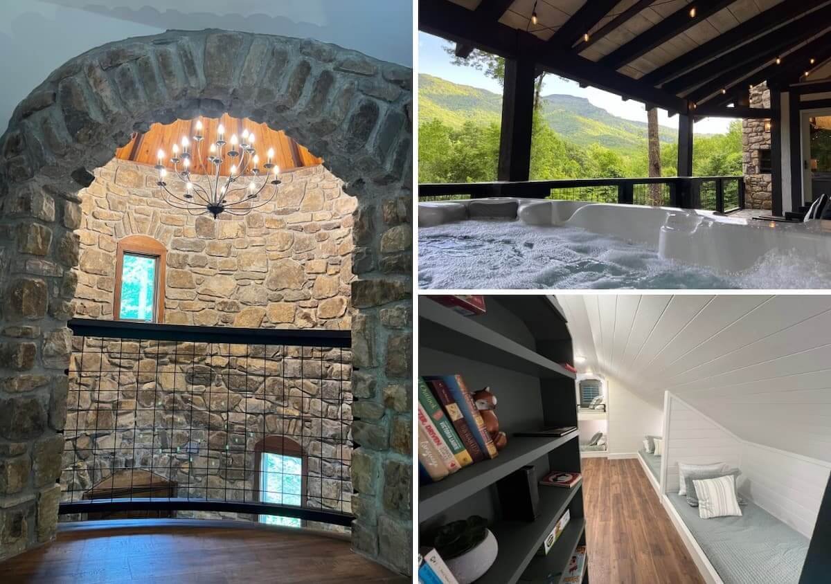 Castle Tower in Banner Elk with Juliet balcony and hot tub
