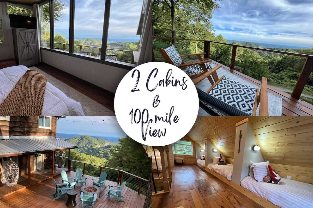 Both cabins on the 20-acre property