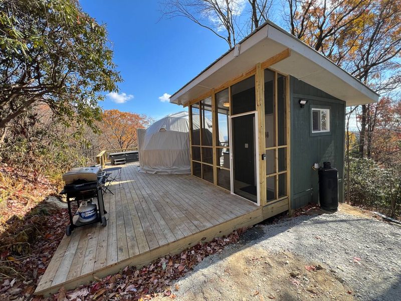The deck is massive…and that’s the bathhouse/kitchenette to the right.  Complete with a fully functional and heated bath