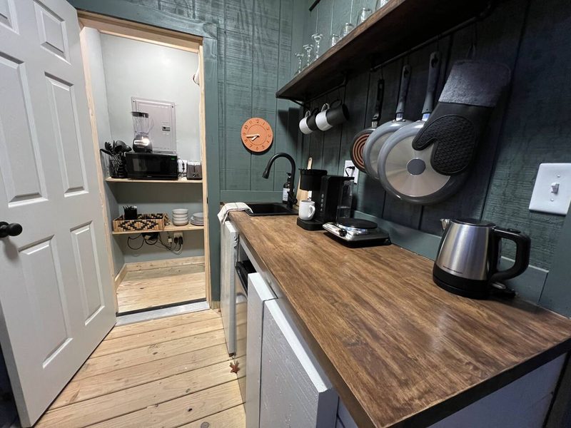 We do our best to get as many usable appliances and utensils in our kitchenette.  You’re welcome to cook your own meals 