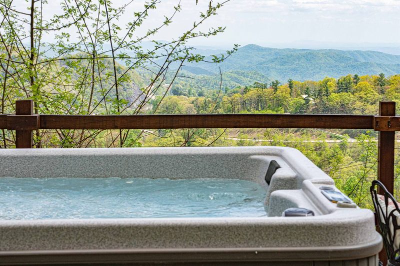 Take in the views from the hot tub on the master patio.