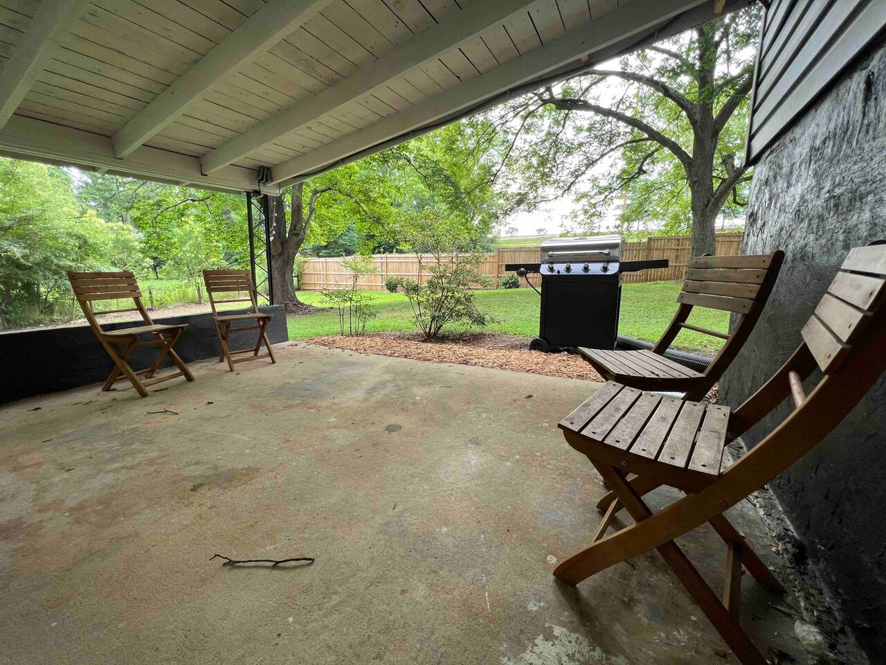Grilling station with seating area