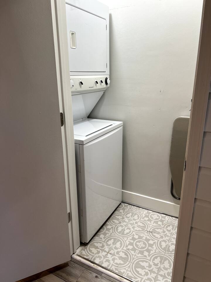 Full laundry with stackable washer and dryer