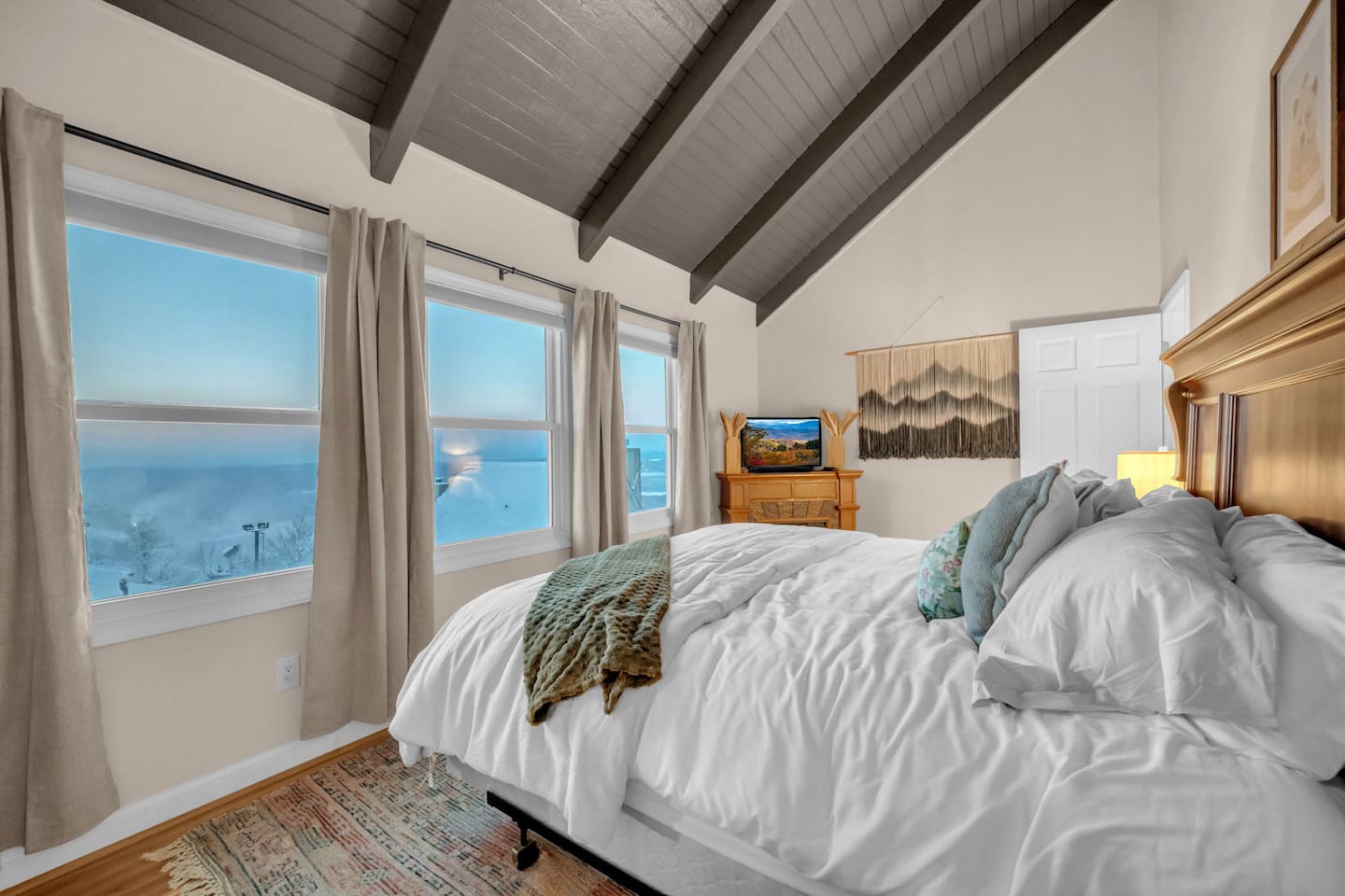 Master bedroom with mountain views