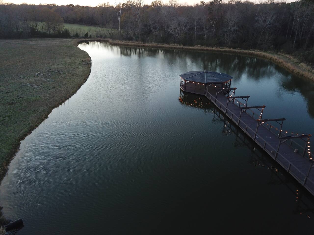 Dock reaching out over the pond