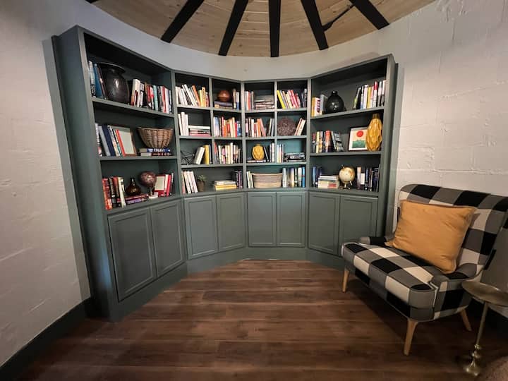 Hidden Castle library in the round at the base of the turret